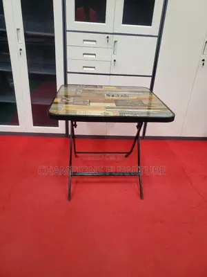 Rustic Print Folding Accent Table