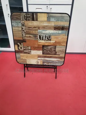 Rustic Print Folding Accent Table
