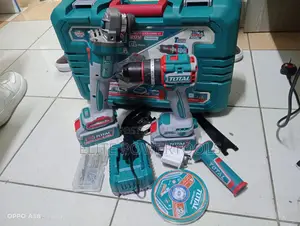 TOTAL 20V Cordless Drill 4" Angle Grinder Combo Kit