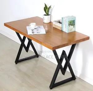 Dining Table: Chunky Heavy Duty Double Z Shaped Legs Table