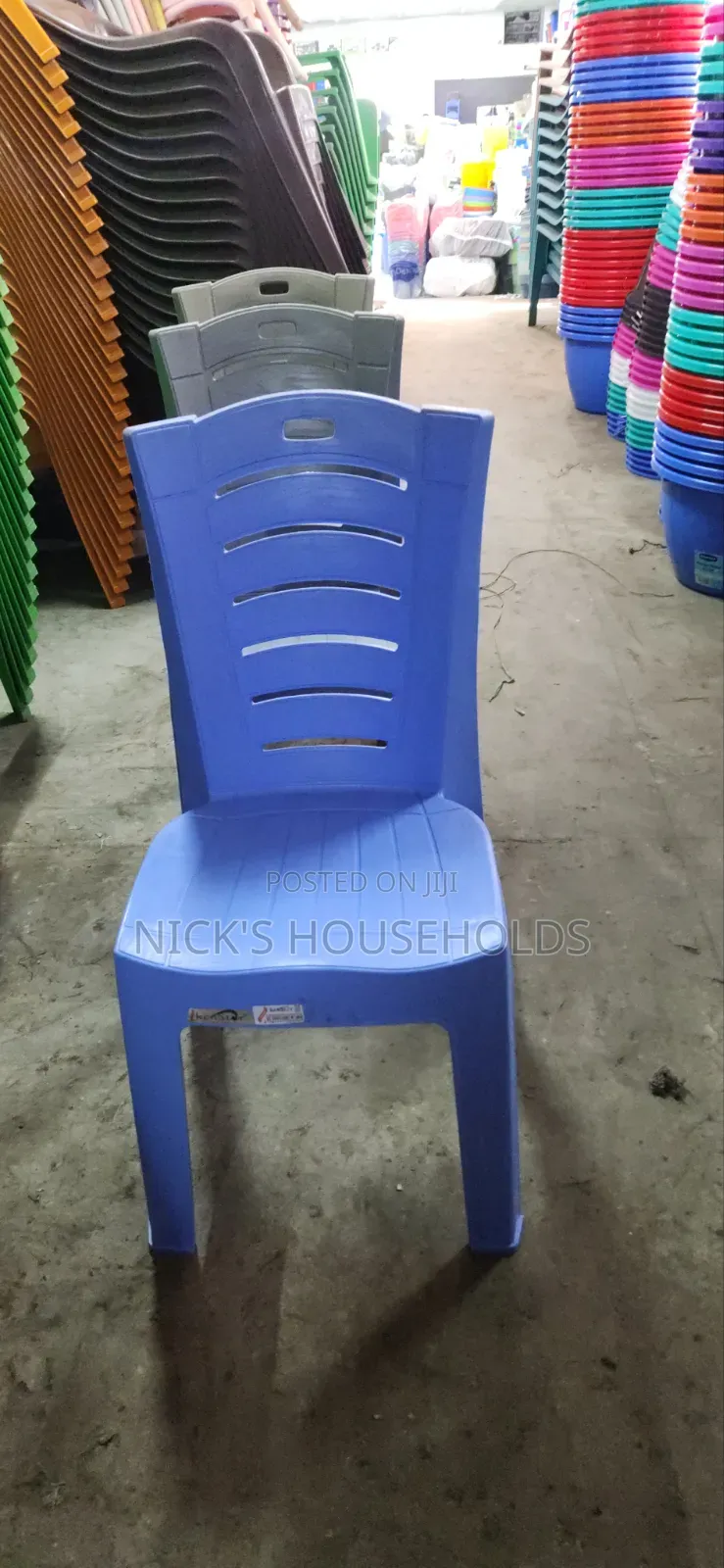 Kenstar Armless Plastic Chairs, Blue