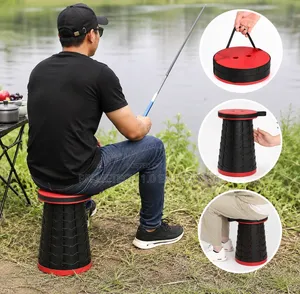 Portable Folding Stool Camping Stool-Adjustable Outdoor Seat