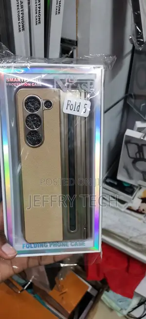 Samsung Galaxy Z Fold 5 Luxurious Gold Leather Finish Case