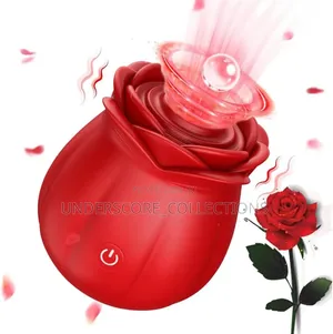 Rose-Shaped Sucking Vibrator Used for Clitoral or Nipple Stimulation.