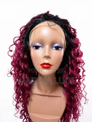 Burgundy Ombré Curly Lace Wig