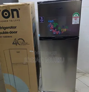 Von Double Door Silver Refrigerator