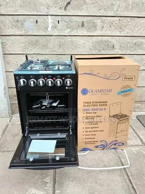 Glamstar Black 50×55 Standing 3+1 Cooker With Electric Oven