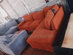 6 Seater L Seat Orange Bubble Sofa
