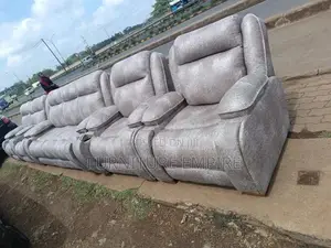 7 Seater Semi Recliner Grey Sofa Set