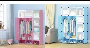Portable 3- Column Plastic Wardrobes