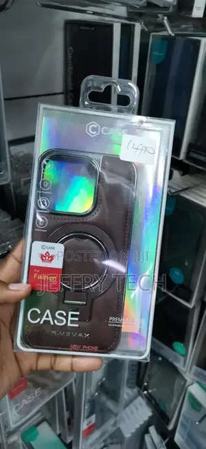 iPhone 14 Pro Max Non-Slip PU Plain Leather Cover