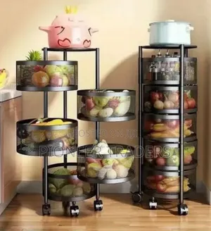 Round Fruit Rack With Wheels