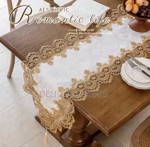 French Embroider Lace Table Runner_ca