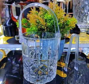Glass Ice Cubes Bucket With Tong