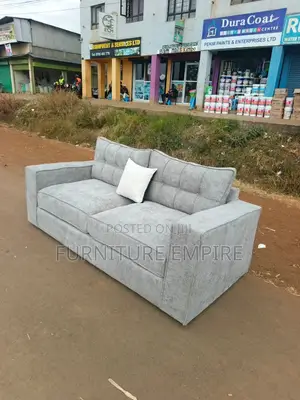 3 Seater Light Grey Cushioned Sofa