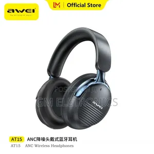 Awei AT15 ANC Bluetooth 6.0 Headphone Active Noise Cancellation 50 HRS