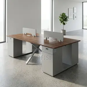 Office Workstation; 4-Way Modern Staff Office Desk/ Workstation