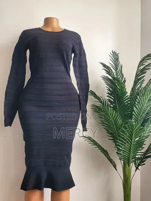 Black Knitted Midi Dress