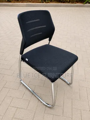 Modern Black Visitors Chair -Armless Chair