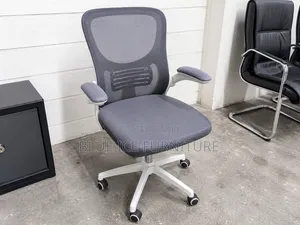 Adjustable Swivel Computer Chair-White Grey