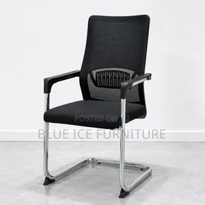 Modern Office Visitors Chairs With Metallic Armrest