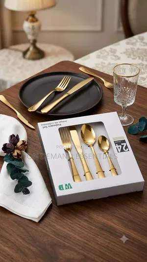 24pc Homier Gold Cutlery Set