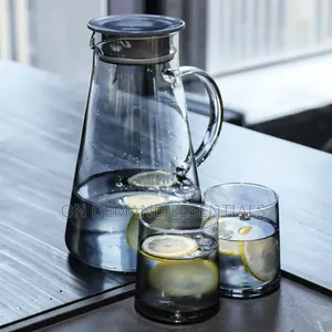 Elegant Smoked-Glass Water Set