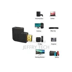 Hdmi 90 and 270 Degree Male to Female Flat Adapter