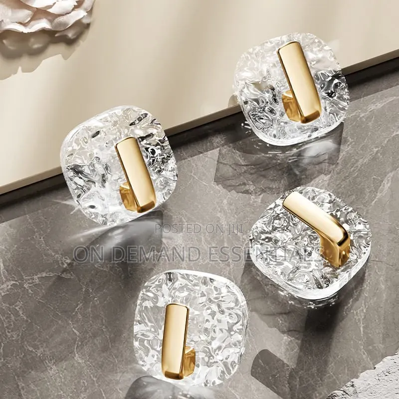Set of 5 Golden Acrylic Hooks