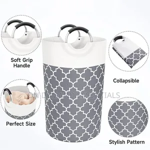 Large Capacity Laundry Basket 82l With Metal Handles