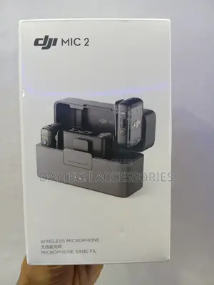The DJI Mic 2 (2 TX + 1 RX + Charging Case) Dual-Channel Microphone.