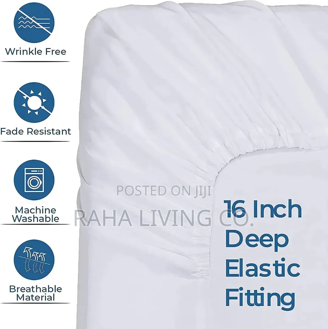 Cotton Fitted Mattress Cover 2 Pillowcases | 3 Sizes