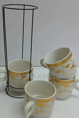 *Creative Space Saver Coffee Cups With Stackable Stand