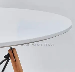 Dining Table: Milky White Round Dining Table With Embedded Screws