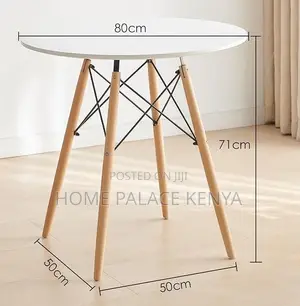 Dining Table: Milky White Round Dining Table With Embedded Screws