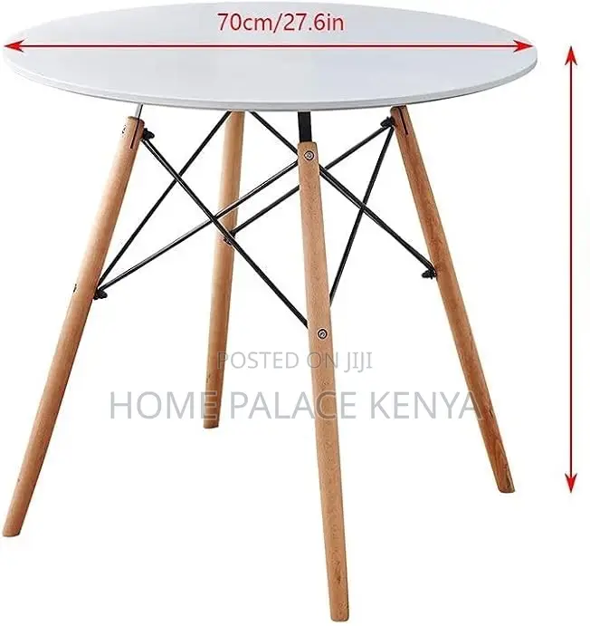 Dining Table: Milky White Round Dining Table With Embedded Screws