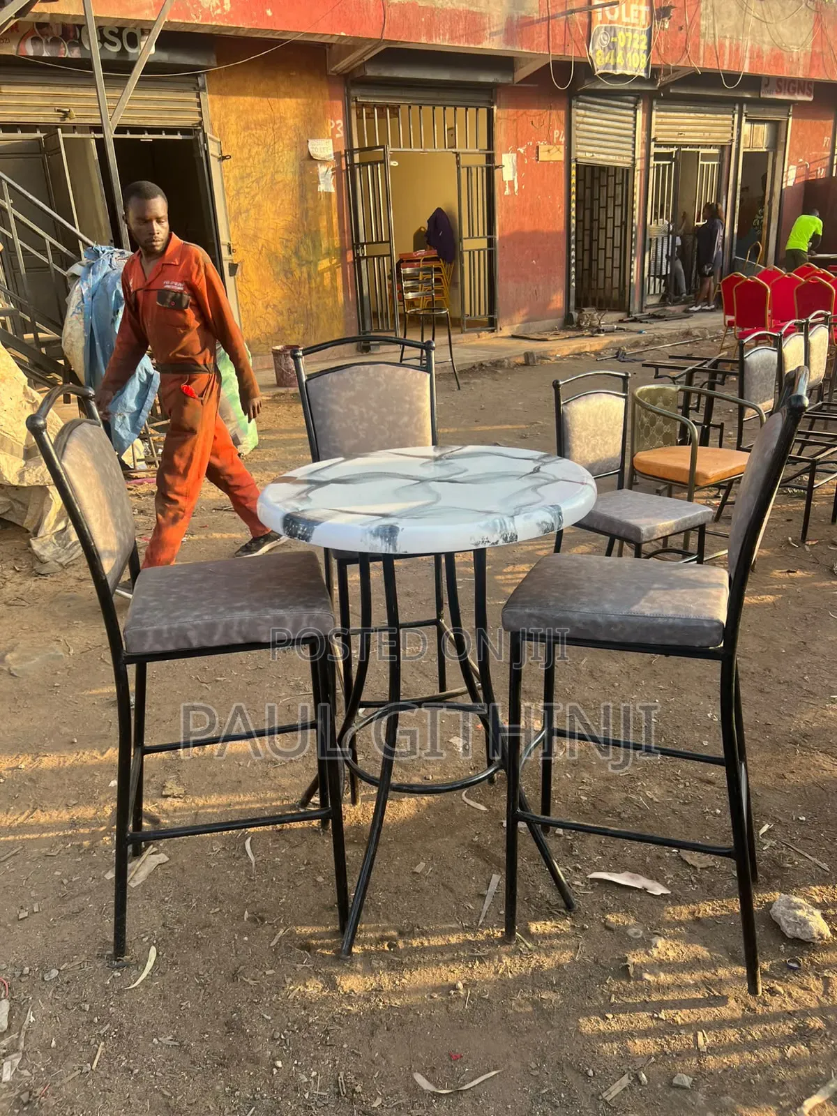 High Grey Restraunt Chairs