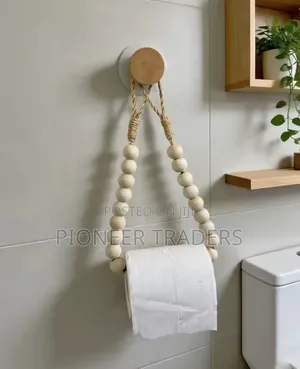 Wooden Bead Paper Towel Holder