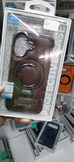 iPhone 17, Classic Brown Textured Faux-Leather Case