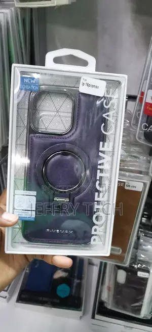 iPhone 16 Pro Max Black Leather Finish Casing