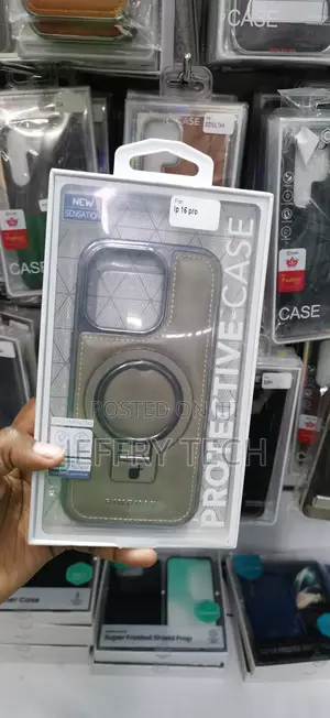 iPhone 16 Pro Max Durable, Premium PU Faux Leather Back Cover