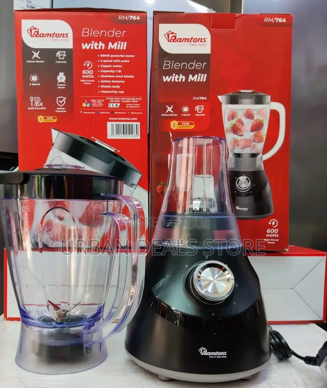Ramtons Blender + Mill 600w – Rm/764