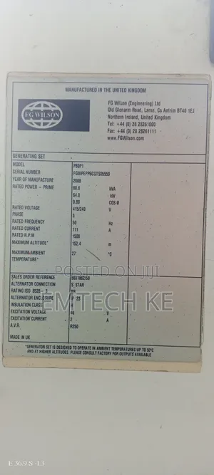 80kva Diesel Generator - Open Set