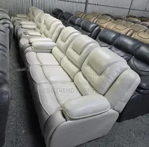 7-Seater Semi Recliner White Sofa
