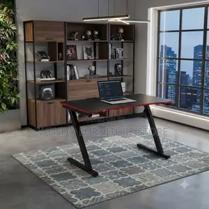 Office Desk; Home Studio Gamers Black PC Gaming Desk