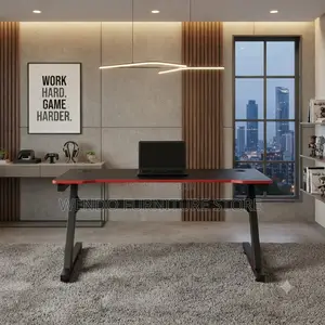 Office Desk; Home Studio Gamers Black PC Gaming Desk