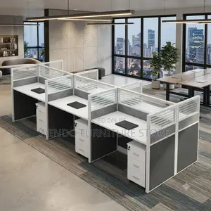 Office Workstation; Six Users Way Partitioned Office Space Workstation