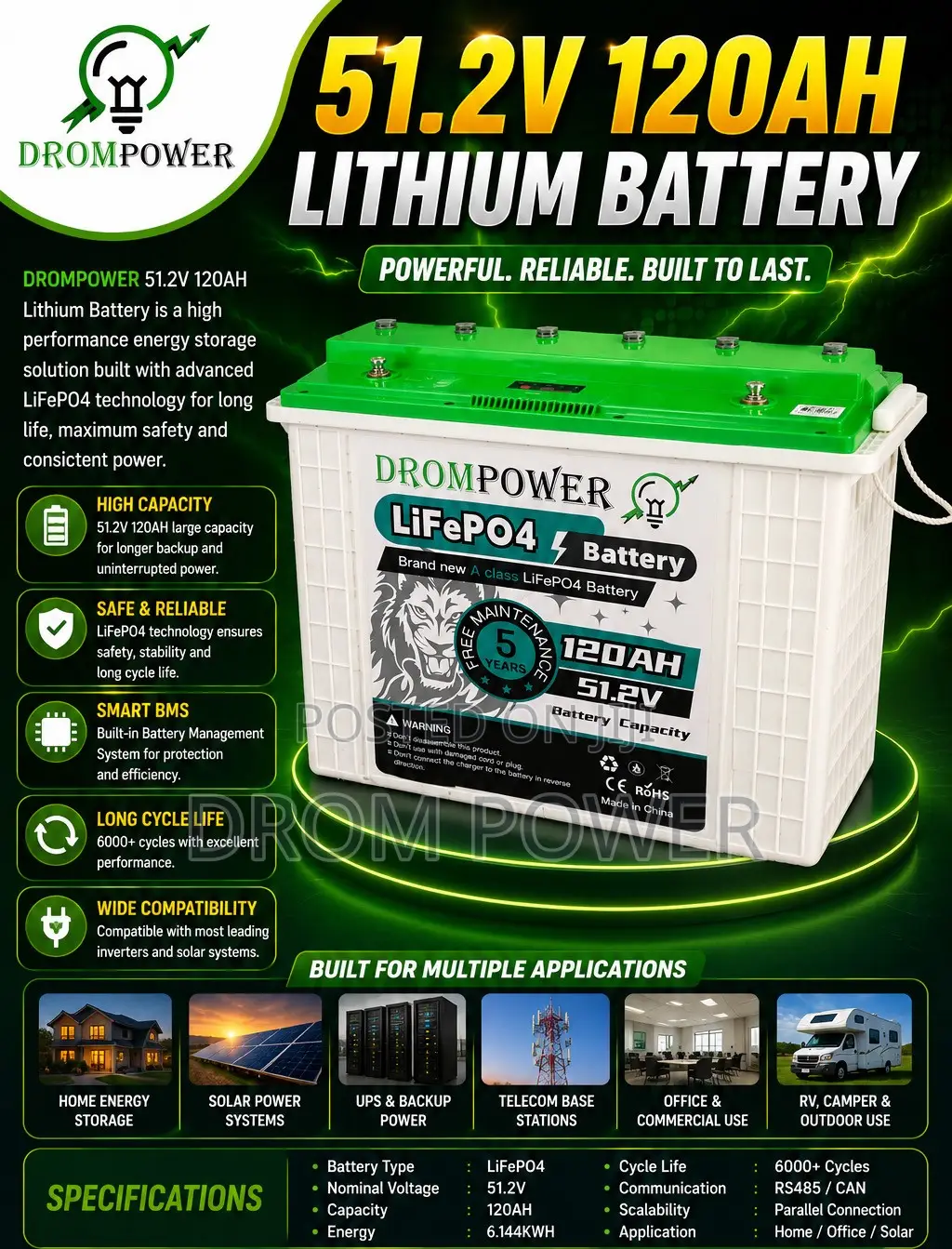 Lithium Battery 51.2v 120ah