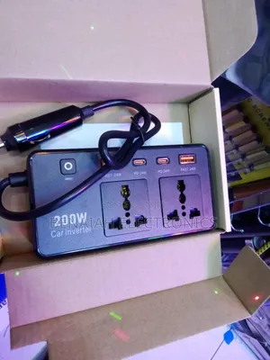 Car Inverter DC to AC 200watts 2 Type C 2 USB Ports 24watts Output
