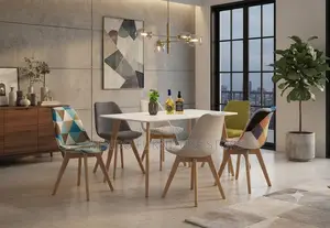 Dining Chairs; Ergonomic Home Designed Colorful Eames Chairs